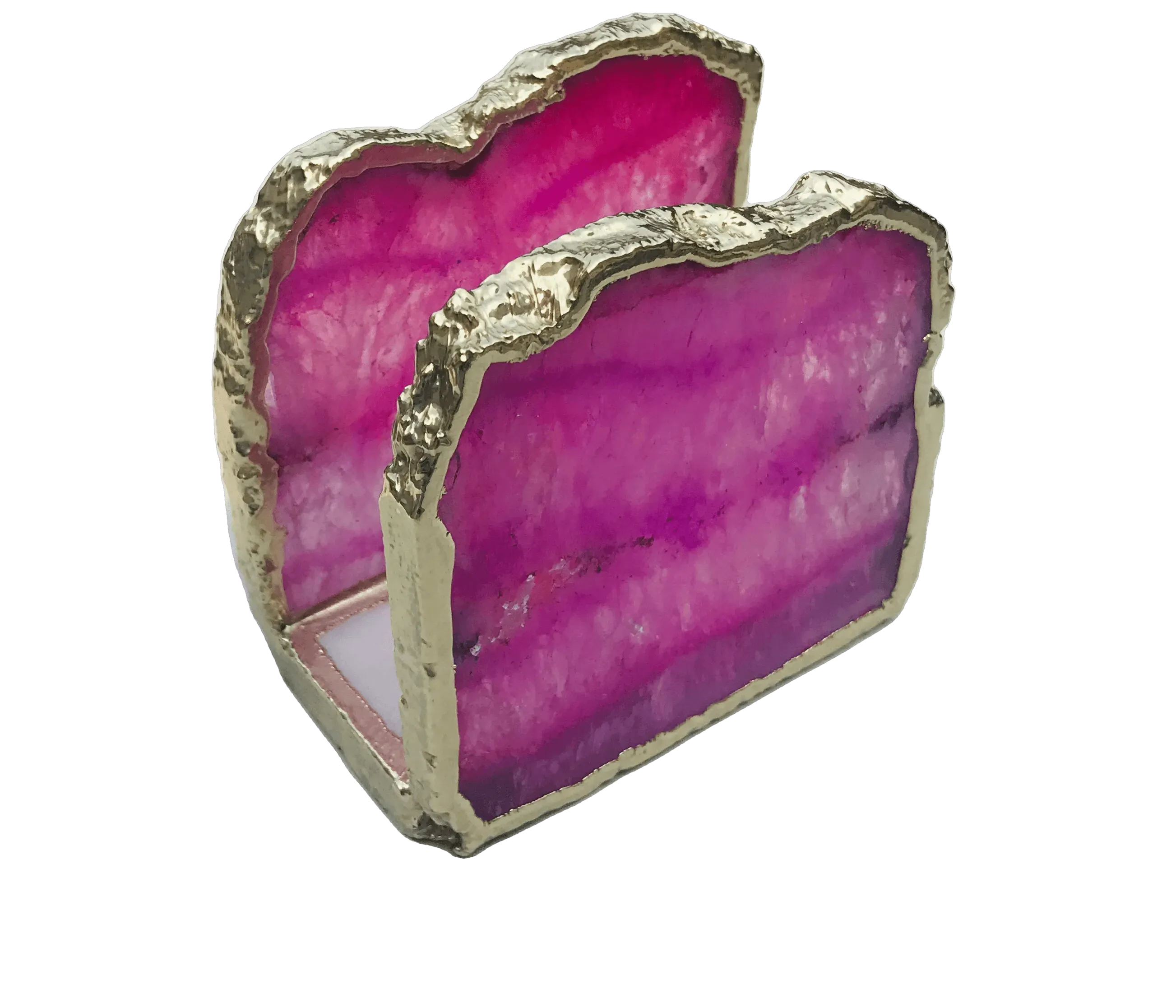 Pink Agate Stone Napkin Holder