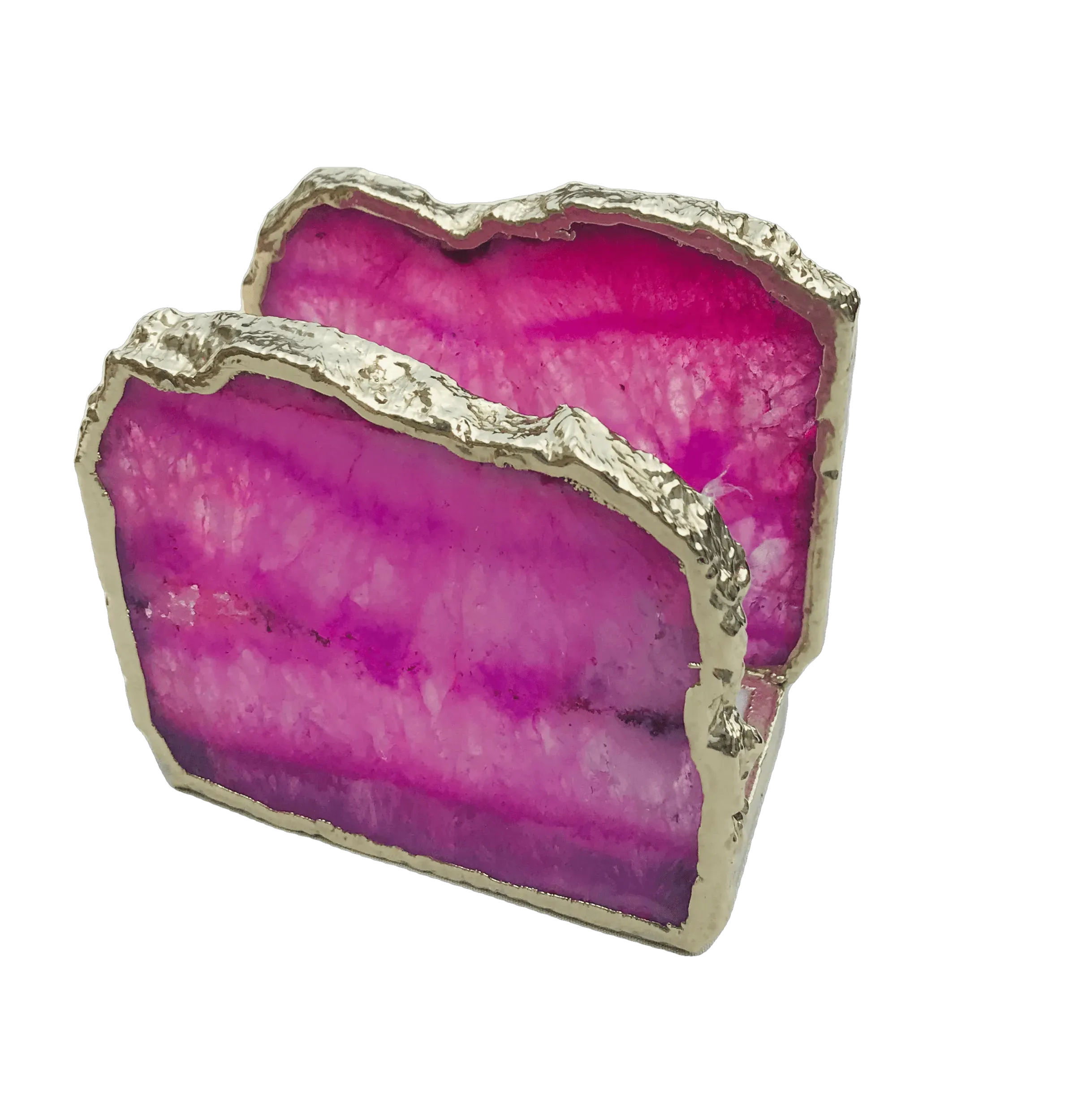 Pink Agate Stone Napkin Holder