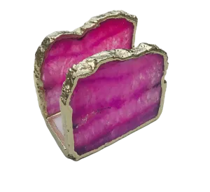 Pink Agate Stone Napkin Holder