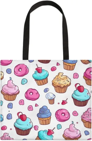 Pink Cartoon Strawberry Canvas Tote Bag for Women Men Stylish Tote Handbag Shoulder Bag Reusable Grocery Bag