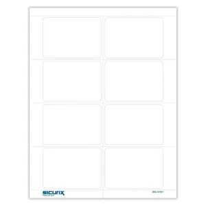 Plain Adhesive Badges, White, Pack of 200