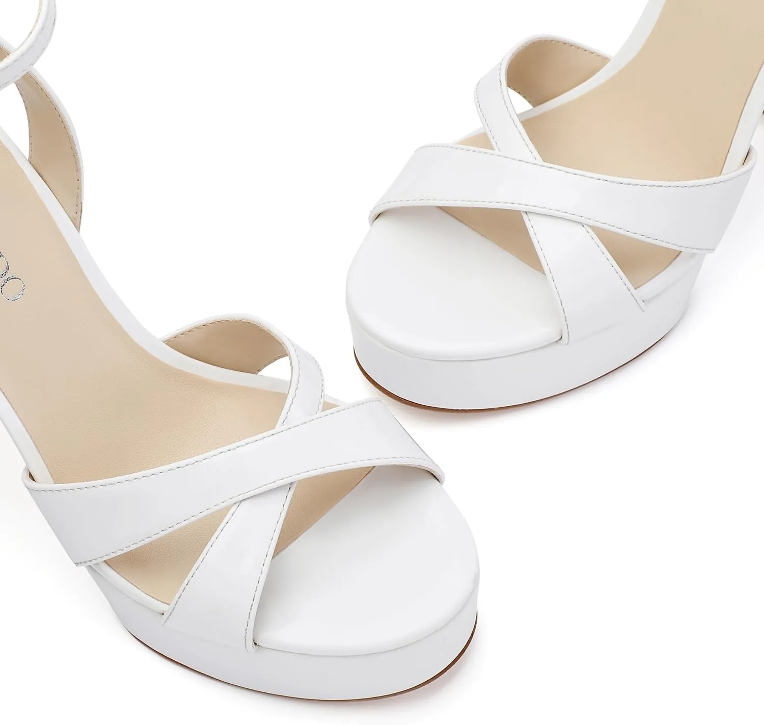 Platform High Heels for Women, Open Toe Ankle Strap Sexy Heeled Sandals for Wedding Party Dress