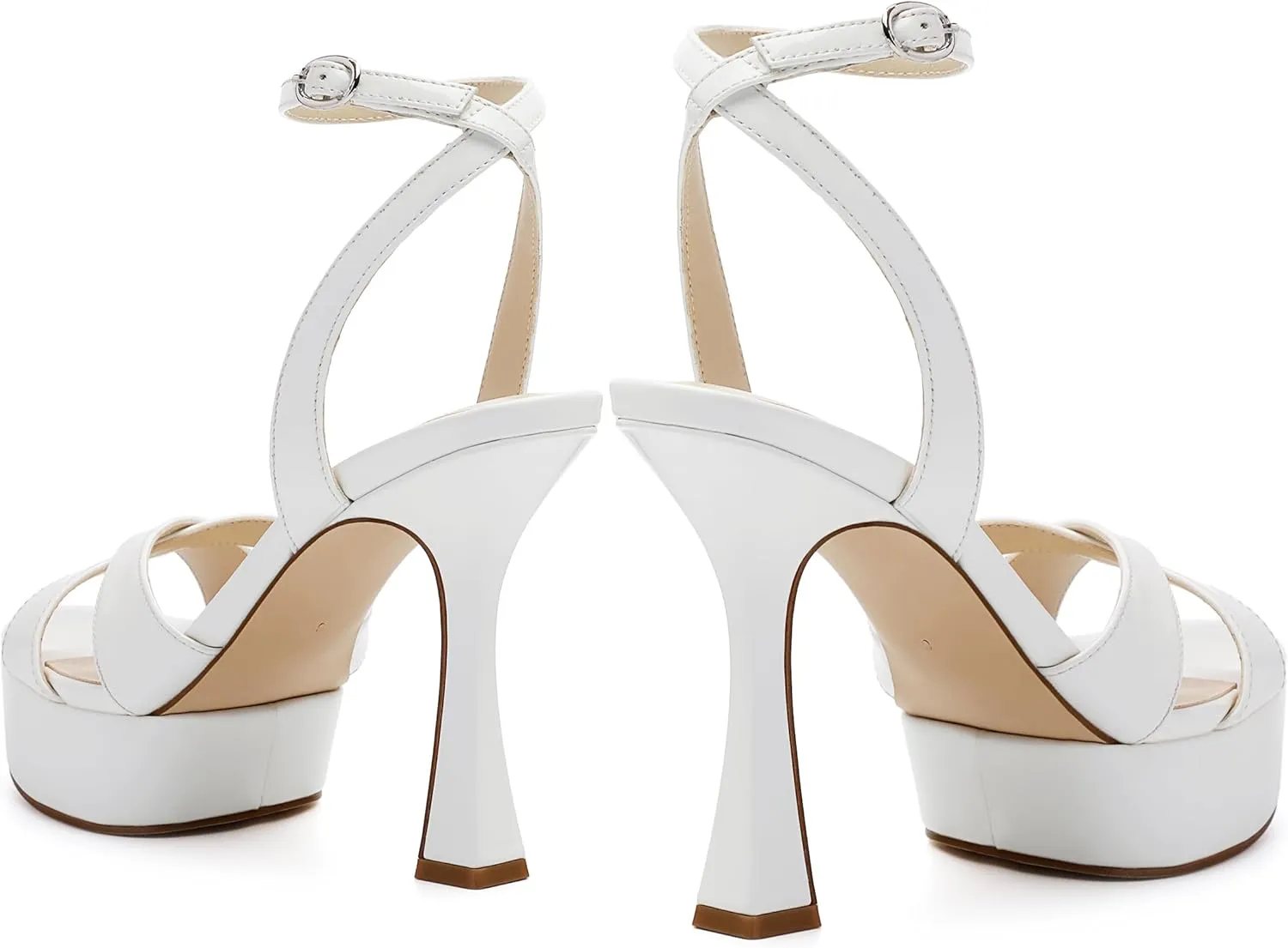 Platform High Heels for Women, Open Toe Ankle Strap Sexy Heeled Sandals for Wedding Party Dress