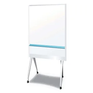 PLUS Mobile Partition Board, 38.3" x 70.8", White Surface, Light Gray Aluminum Frame