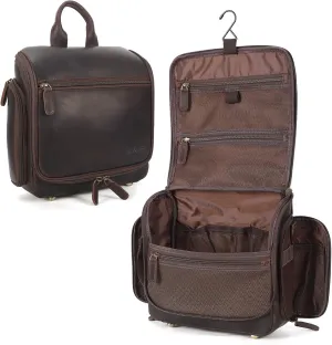 Polare Full Grain Leather Toiletry Bag Travel Hanging Organizer Case Shaving Kit Wash Bag Makeup Cosmetic Dopp Kit with YKK Zippers