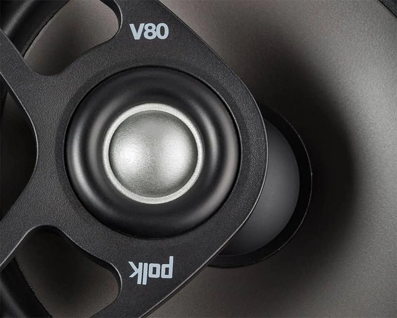 Polk Audio V80 Vanishing in-Ceiling Speaker (Single), Ideal for All Rooms, Features Polypropylene Cone Driver, Swivel Mount Silk Dome Tweeter, Easy Installation, Includes Paintable Magnetic Grille