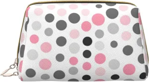 Polka Dot Pattern Toiletry Pouch, Travel-Friendly Makeup Organizer For Makeup Brushes, Lipsticks