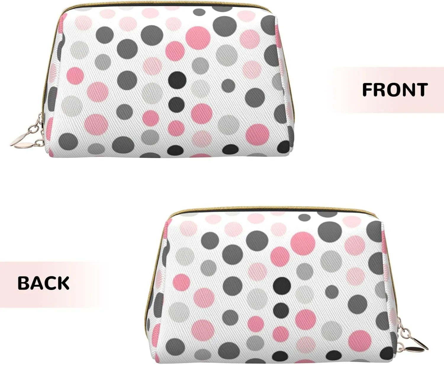 Polka Dot Pattern Toiletry Pouch, Travel-Friendly Makeup Organizer For Makeup Brushes, Lipsticks