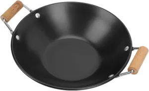 POPETPOP Small Double Handle Wok Pan Stainless Steel Cooking Utensil Portable Camping Pot for Single Serving Meals