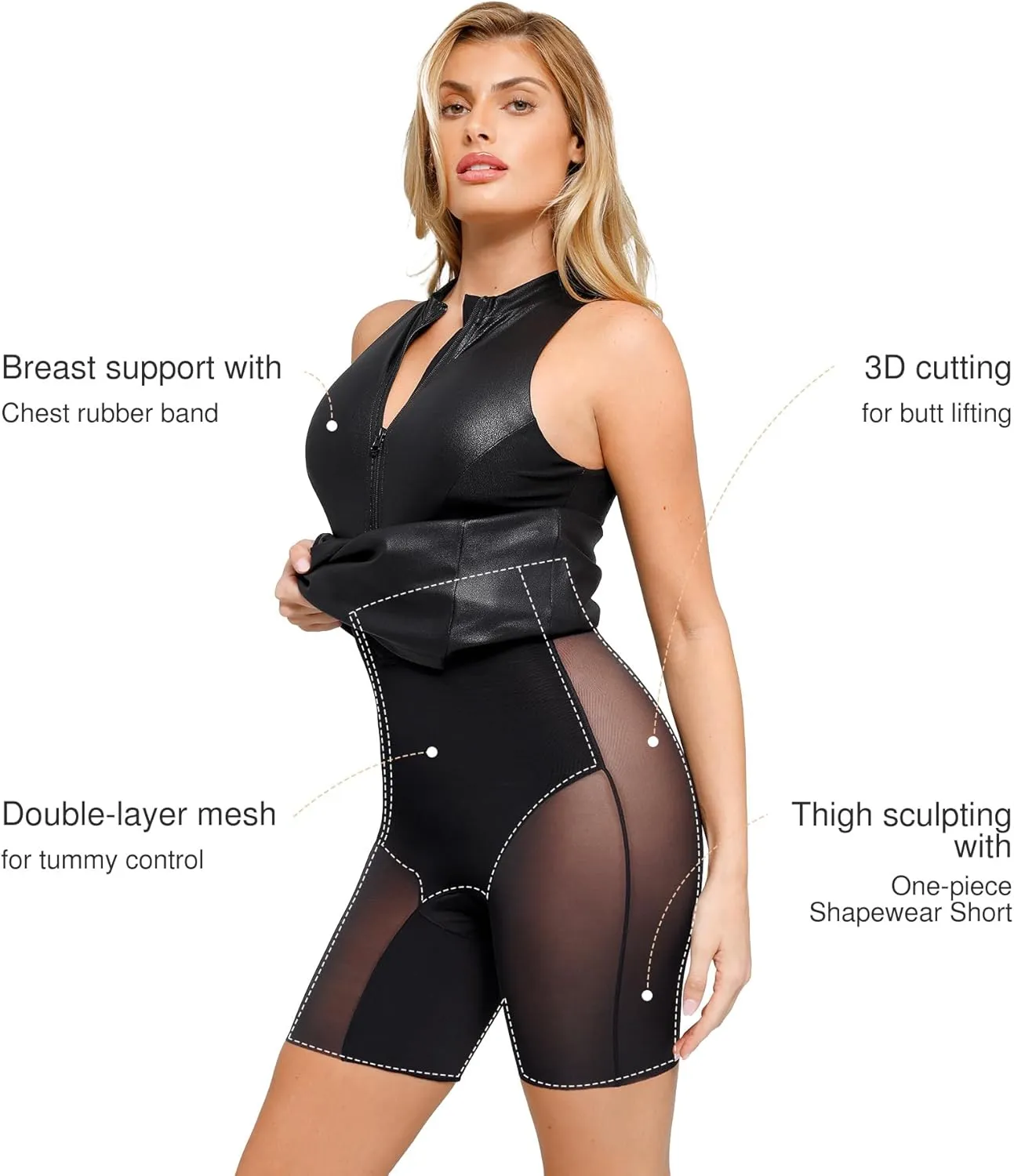 Popilush Faux Leather Dress for Women - Midi V Neck Dresses Shapewear Body con Dress Women - Date Night Outfit