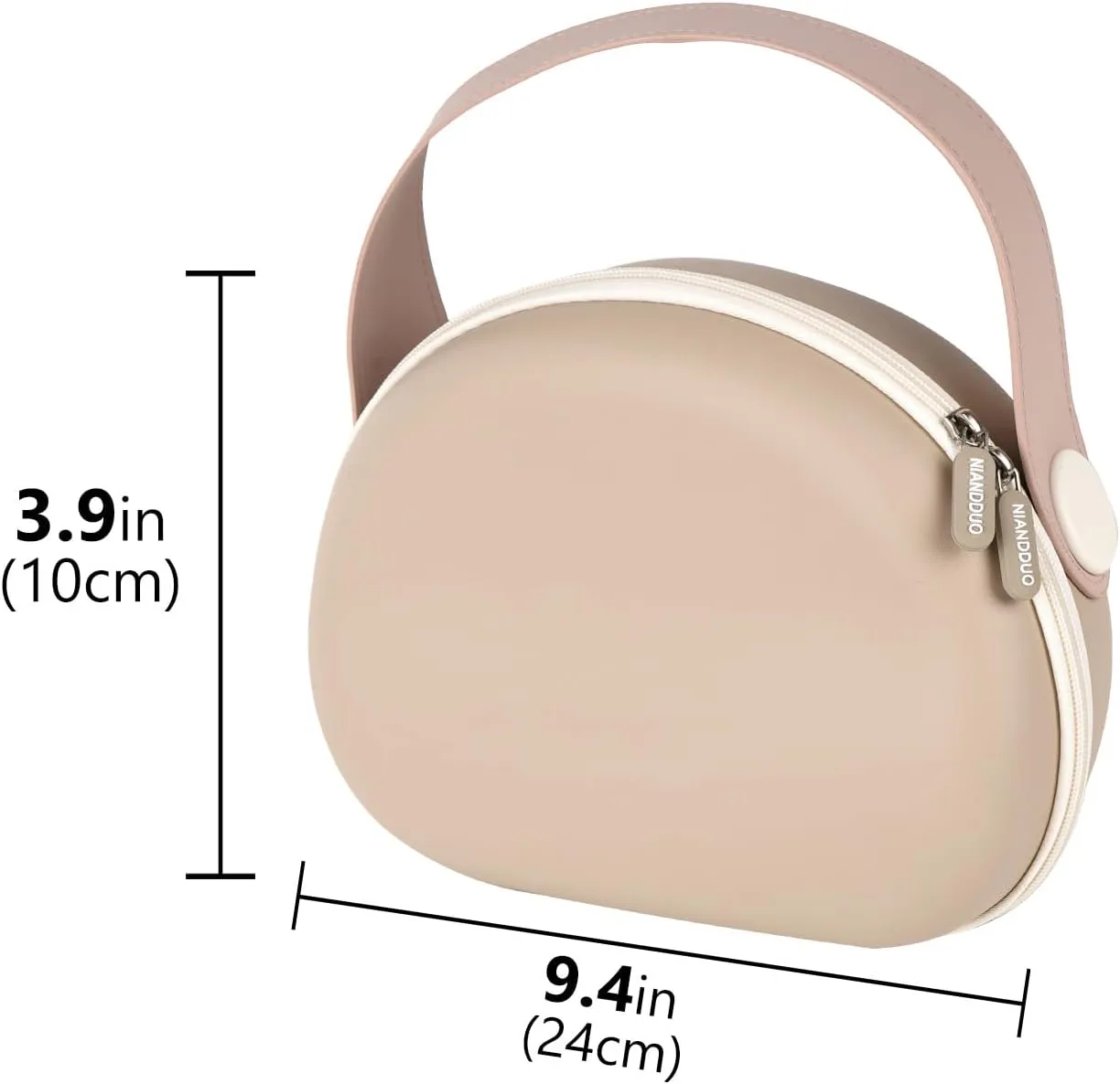 Portable Makeup Bag for Women, Large Capacity Travel Cosmetic Pouch Organizer, Waterproof Storage Skincare Toiletry Case with Handle (Brown)