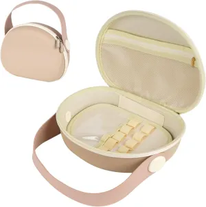 Portable Makeup Bag for Women, Large Capacity Travel Cosmetic Pouch Organizer, Waterproof Storage Skincare Toiletry Case with Handle (Brown)