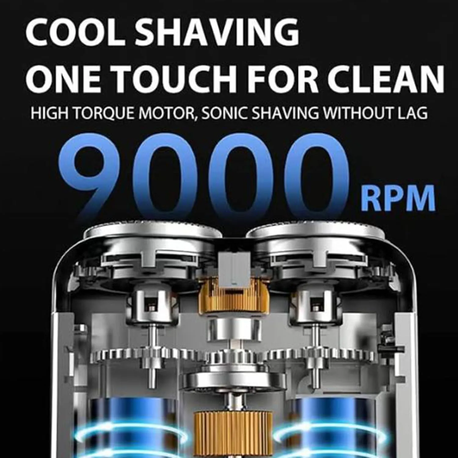 Portable Rotary Dual Ring Electric Shaver, 2025 New Mini Dual-Head Electric Shaver with Replaceable Blade, High-Speed Motor USB Rechargeable, Easy Cleaning, for Travel & Daily Use (Orange)