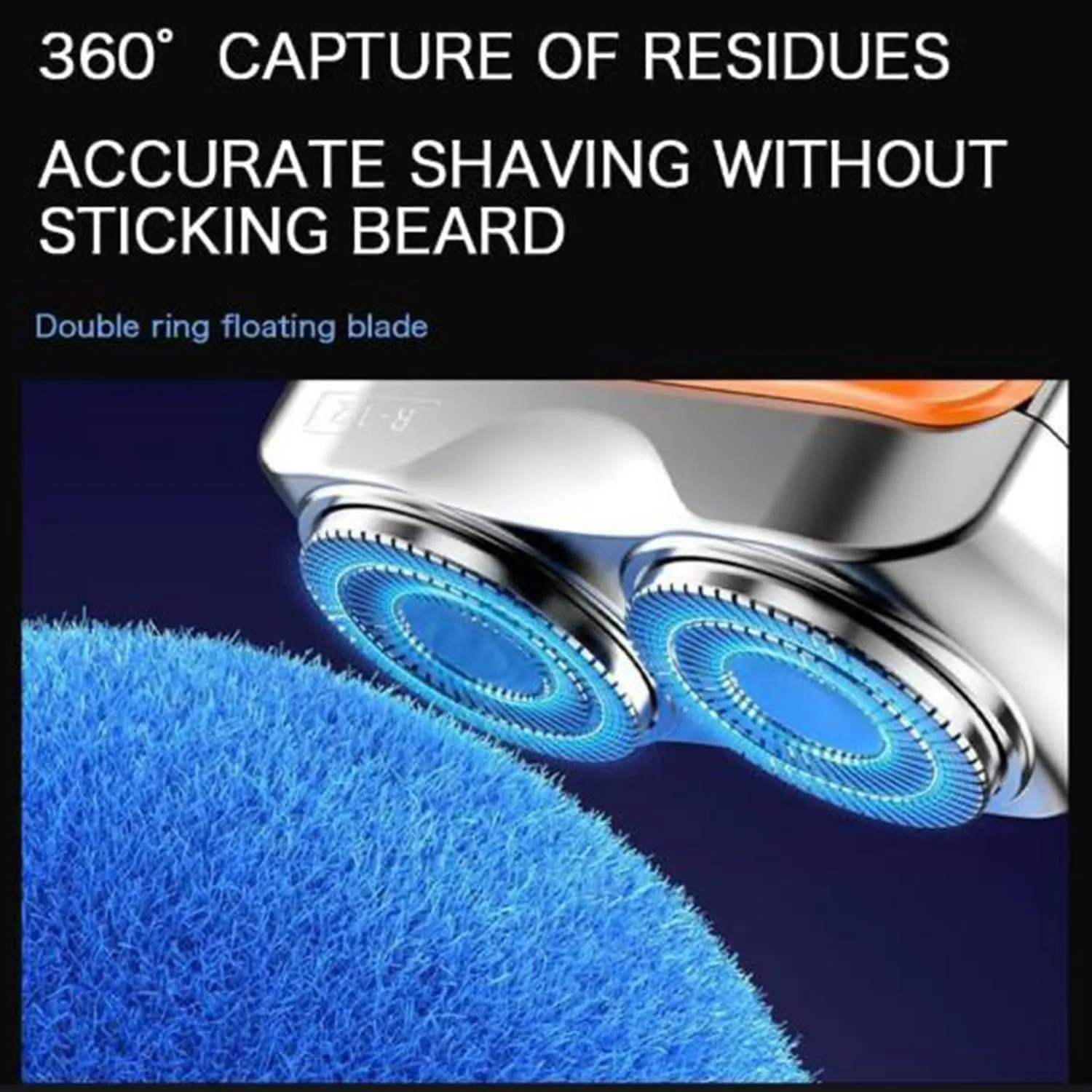 Portable Rotary Dual Ring Electric Shaver, 2025 New Mini Dual-Head Electric Shaver with Replaceable Blade, High-Speed Motor USB Rechargeable, Easy Cleaning, for Travel & Daily Use (Orange)