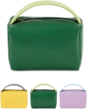 Portable Toiletry Bag Candy Colored Leather Large Capacity Toiletry Bag Storage Bag Cosmetics Women's Toiletry Bag (green)