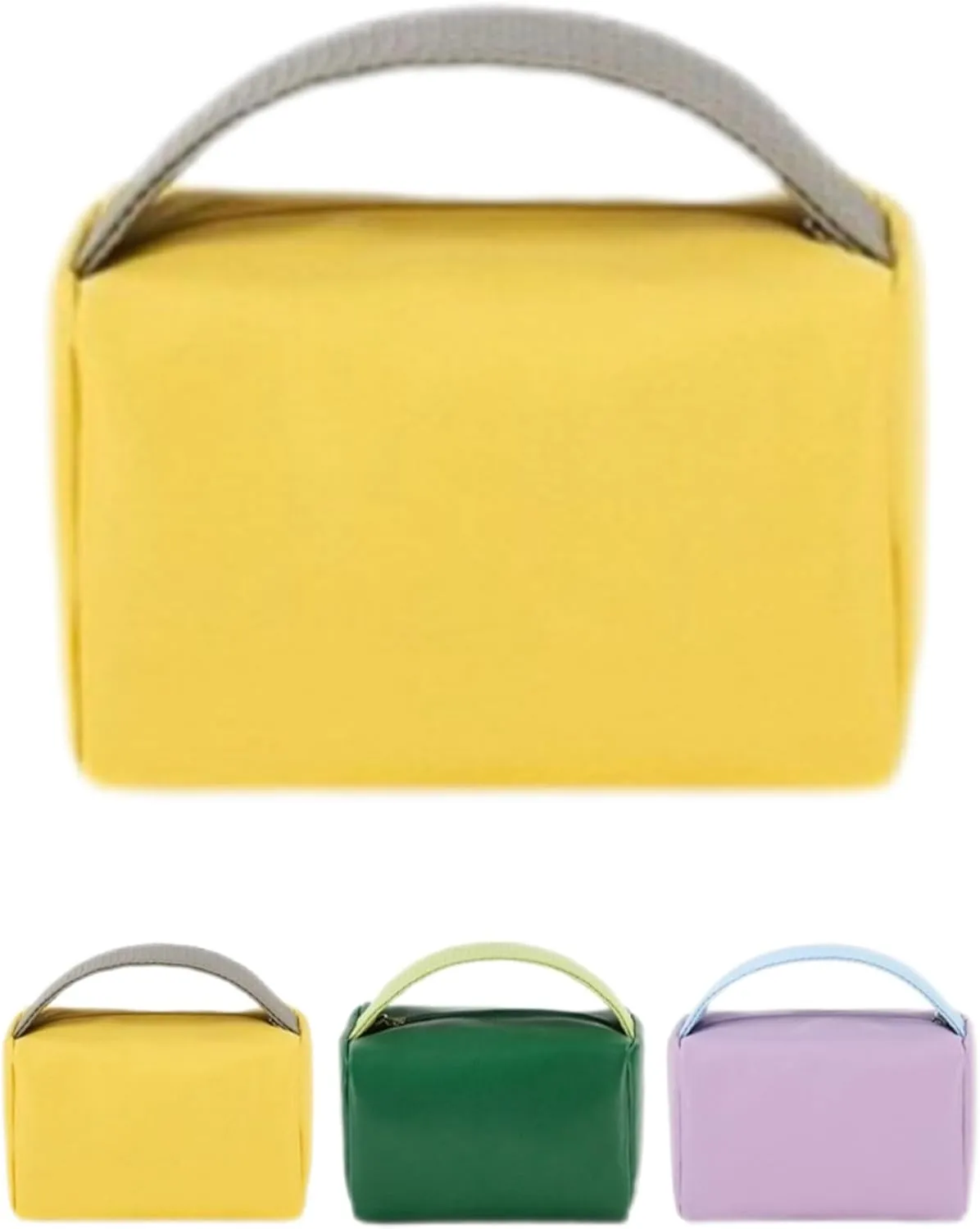 Portable Toiletry Bag Candy Colored Leather Large Capacity Toiletry Bag Storage Bag Cosmetics Women's Toiletry Bag (yellow)