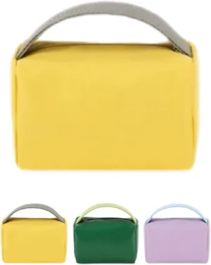 Portable Toiletry Bag Candy Colored Leather Large Capacity Toiletry Bag Storage Bag Cosmetics Women's Toiletry Bag (yellow)
