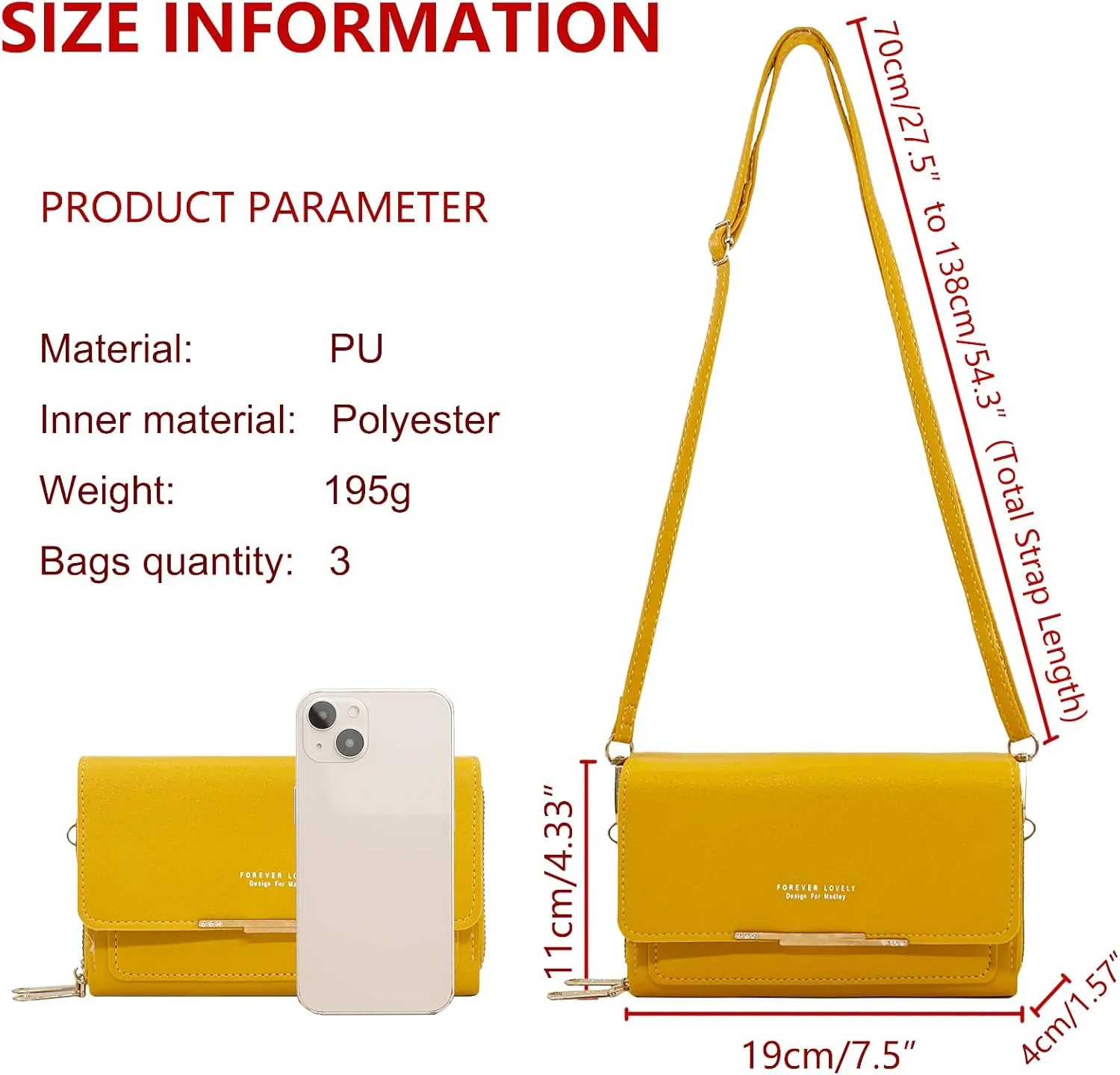 PORT&LOTUS Crossbody Handbag for Women PU Leather Bag