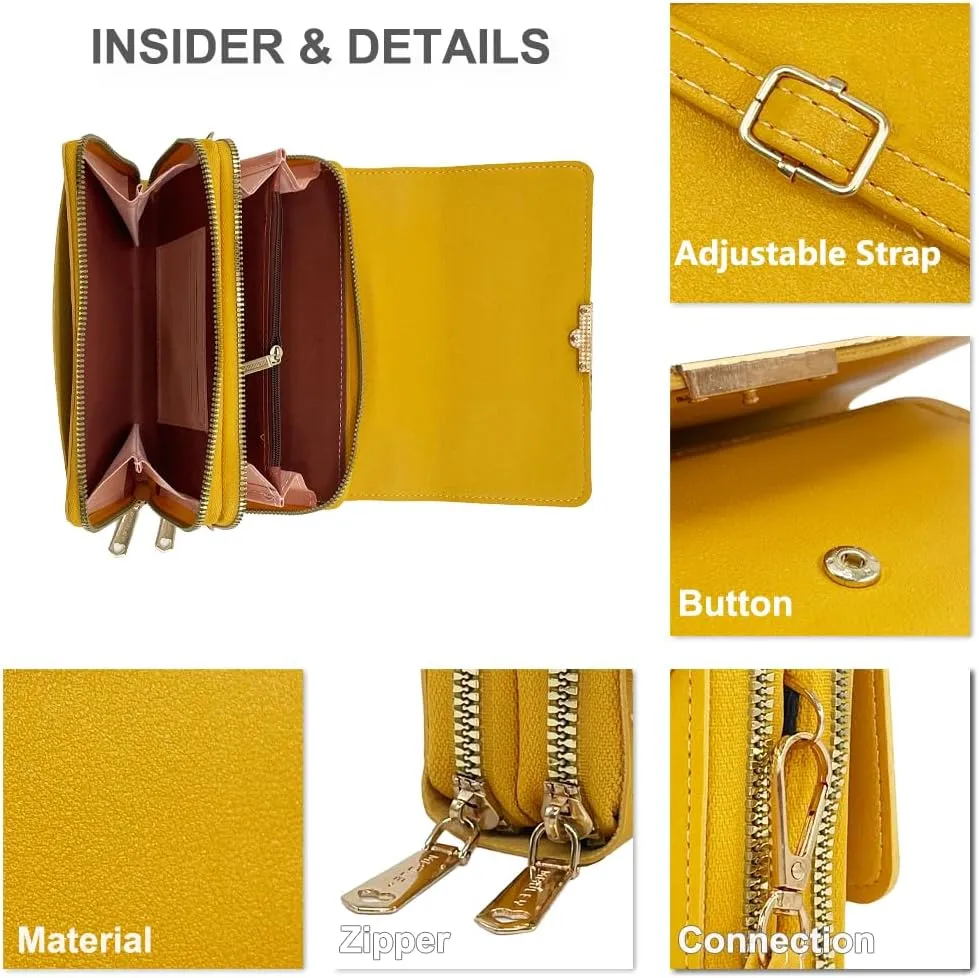 PORT&LOTUS Crossbody Handbag for Women PU Leather Bag