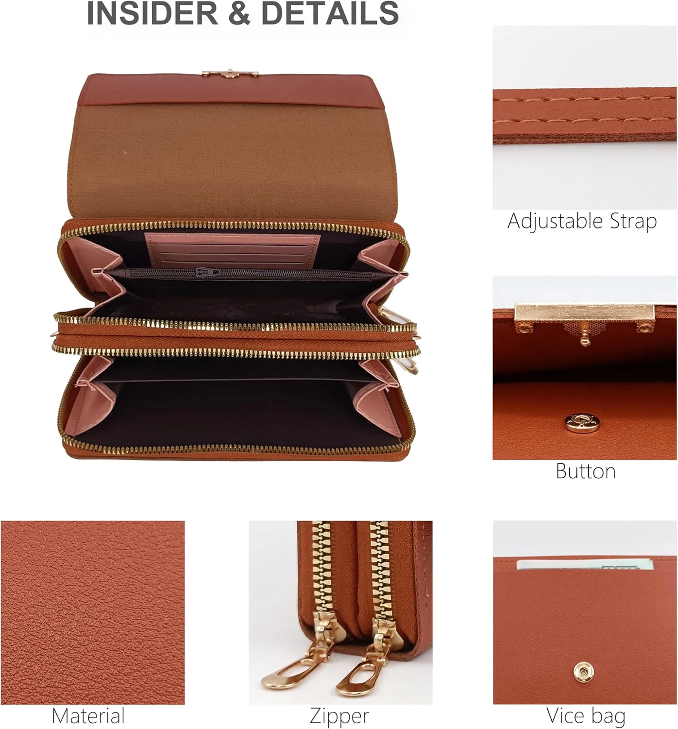 PORT&LOTUS Crossbody Handbag for Women PU Leather Bag