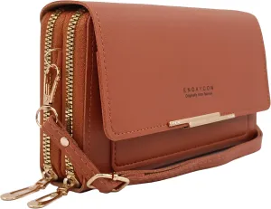 PORT&LOTUS Crossbody Handbag for Women PU Leather Bag