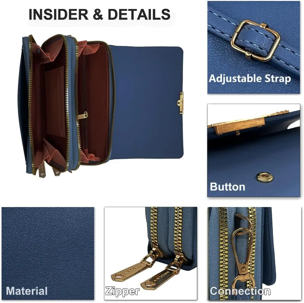PORT&LOTUS Crossbody Handbag for Women PU Leather Bag