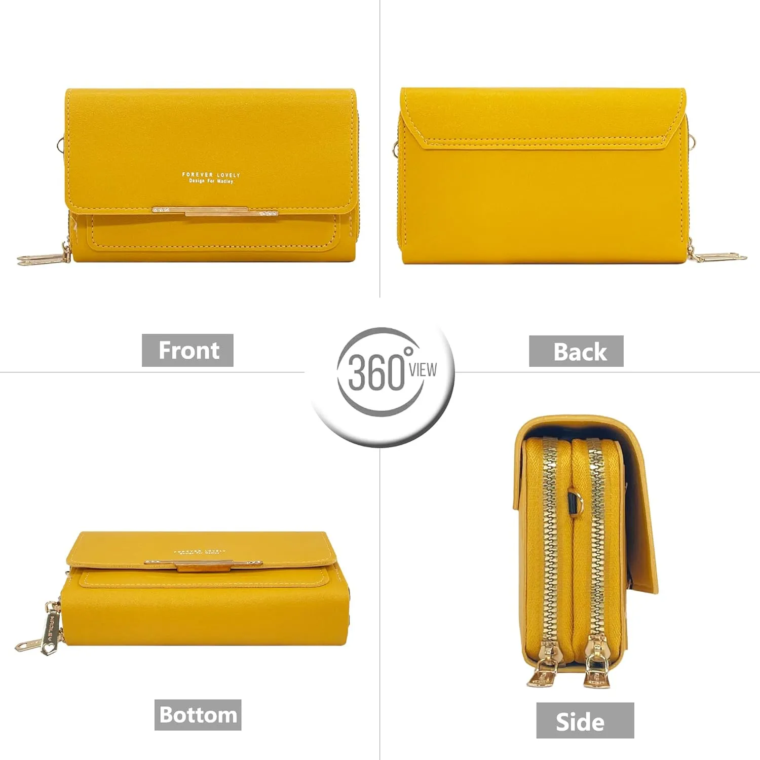 PORT&LOTUS Crossbody Handbag for Women PU Leather Bag