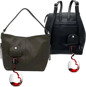 PortoVino Vegan Leather Designer Wine Purse/Tote With Hidden Spout/Holds 1.5 Liters and Vegan Leather Designer Wine Purse/Tote With Hidden Spout/Holds 1.5 Liters |Great for Party, Mother’s Day Gift!