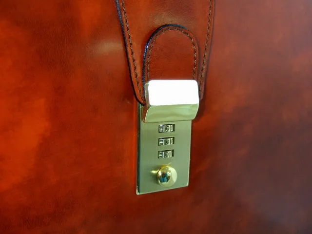 Pratesi Brunelleschi Briefcase in genuine leather - Brunelleschi Orange - SZN
