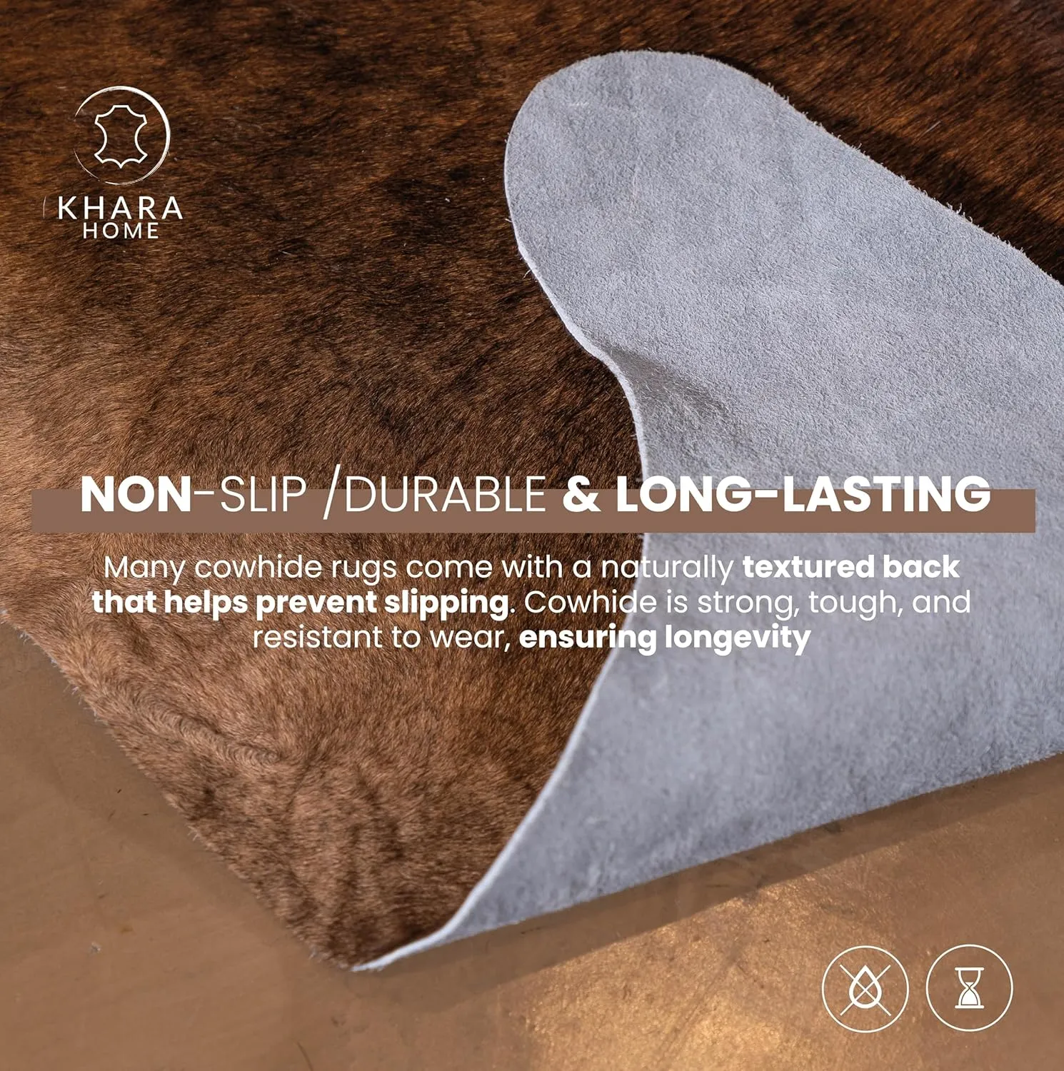 Premium 100% Genuine Cowhide Rug (4-5 Ft) Hand-Picked Solid Black Leather Area Rug, Cozy, Unique, and Durable – from Argentina