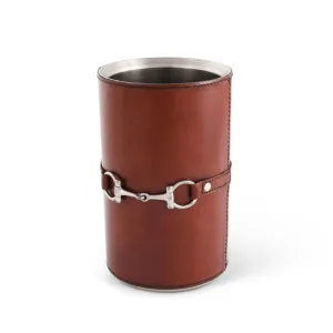 Premium Genuine Leather Bit Wine Bottle Chiller - Stainless Lined
