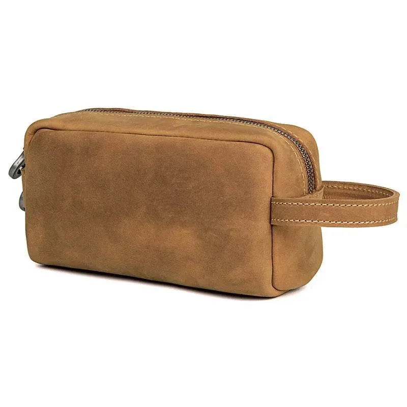Premium Genuine Leather Travel Toiletry Bag