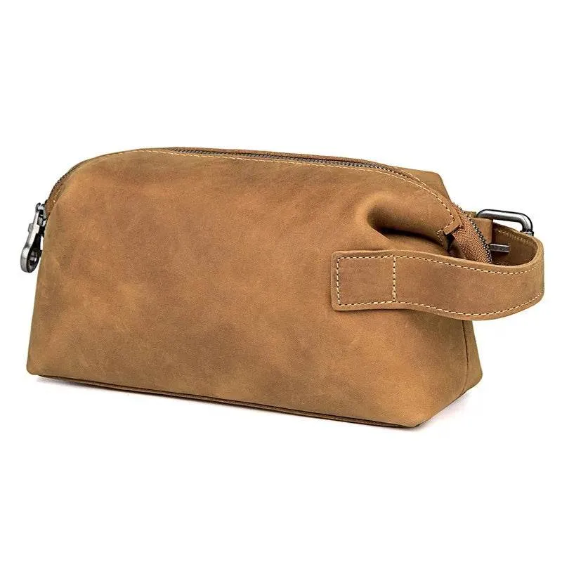 Premium Genuine Leather Travel Toiletry Bag