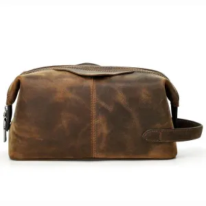 Premium Genuine Leather Travel Toiletry Bag