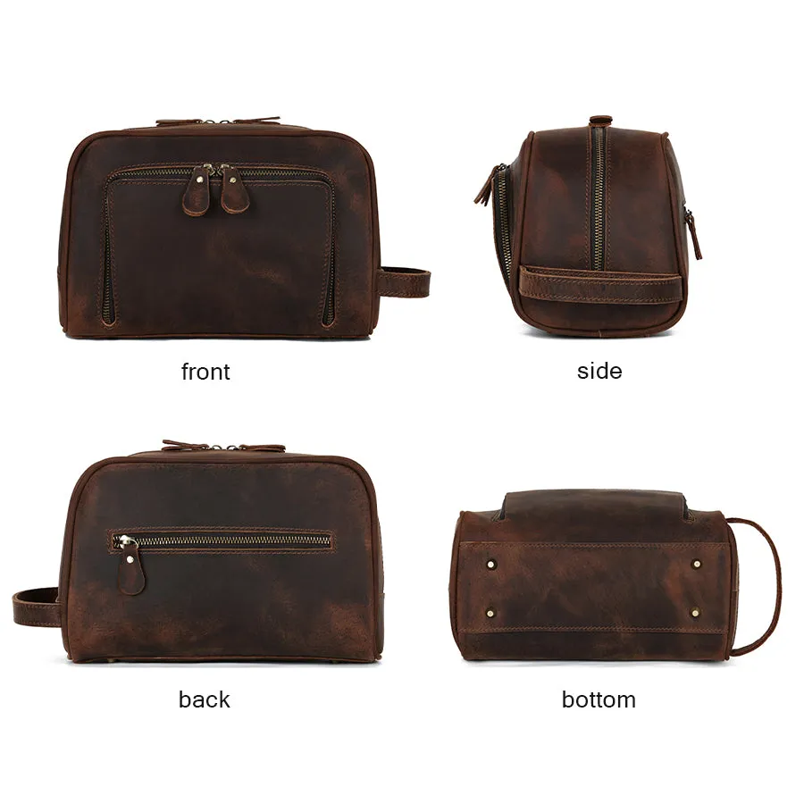Premium Leather Toiletry Bag – Handcrafted Travel Organizer