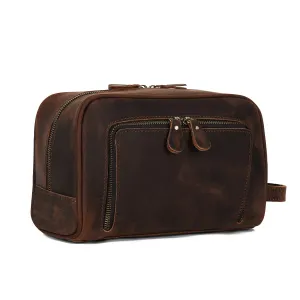 Premium Leather Toiletry Bag – Handcrafted Travel Organizer