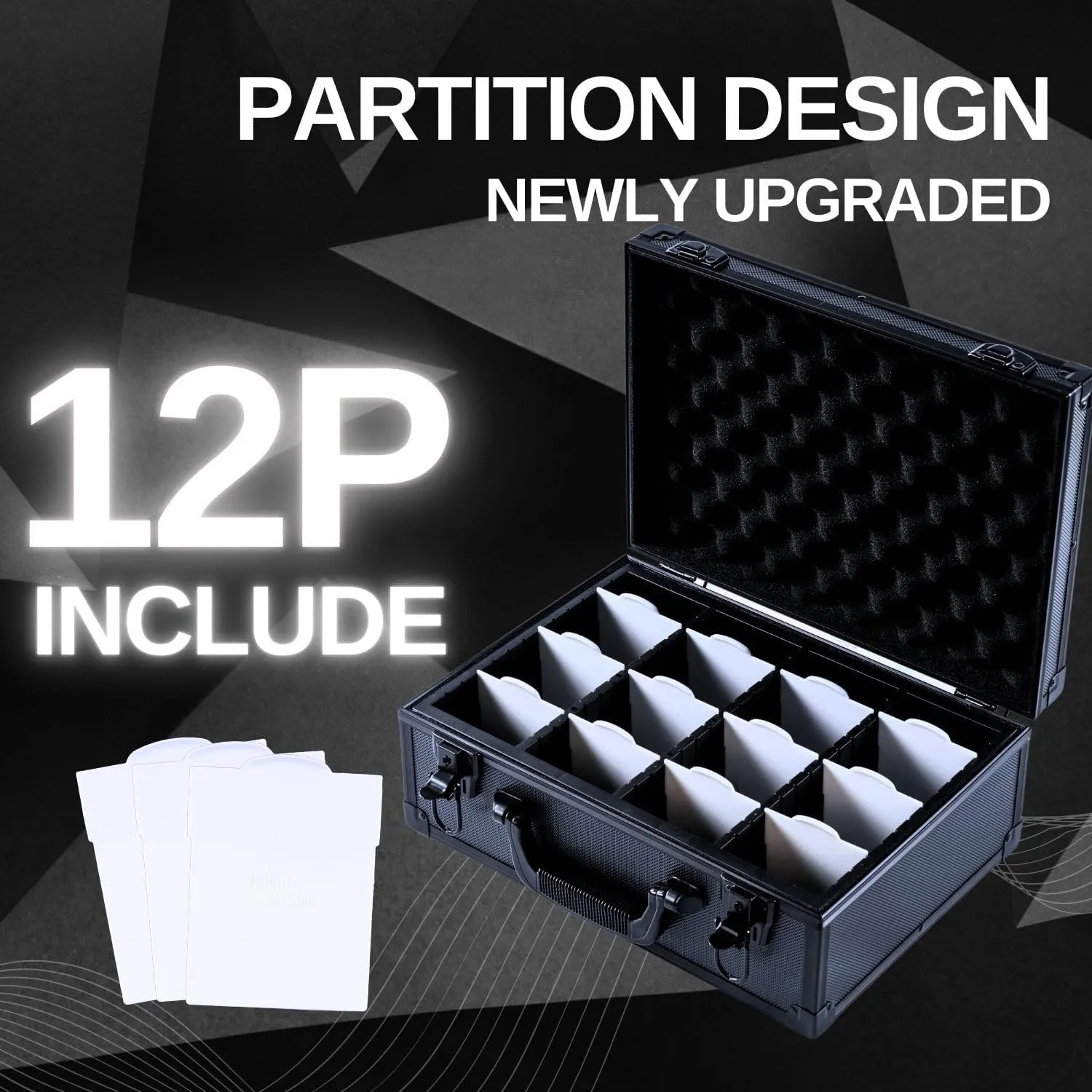 Premium Toploader Storage Box With Card Dividers For 3 X 4 Rigid Cards Holds 530  35pt Toploaders Trading Card Storage Box Suitable For TCG And Magnetic Card Holders, Black, K00SBa3