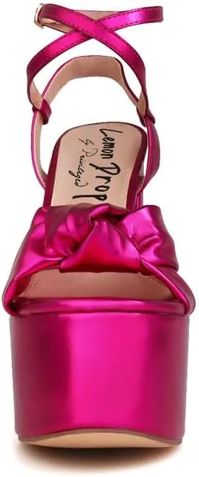 Privileged Lemon Drop Toman Ankle Strap Platform Heels For Women