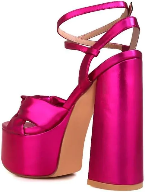 Privileged Lemon Drop Toman Ankle Strap Platform Heels For Women