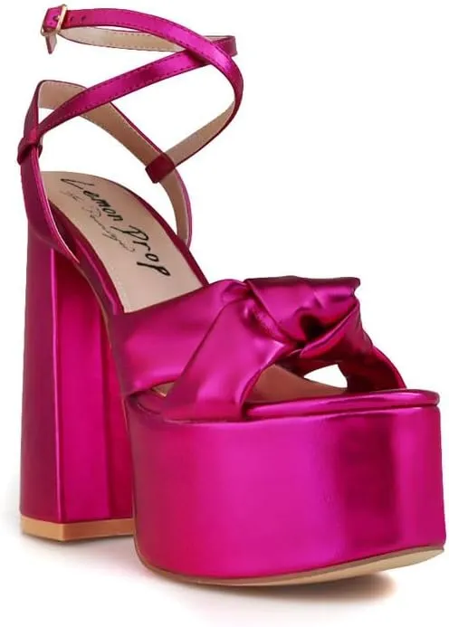 Privileged Lemon Drop Toman Ankle Strap Platform Heels For Women