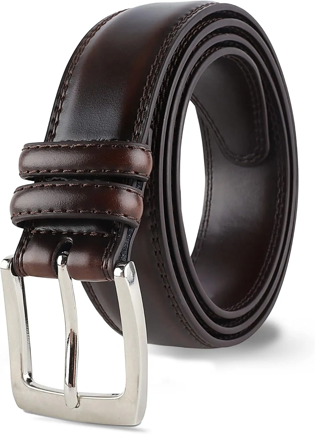 Prospero Comfort Men's Genuine Leather Belt 'ALL LEATHER' Classic Dress Casual Double Stitch 35mm