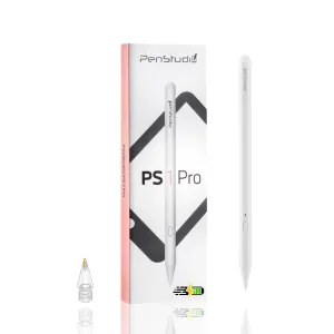 PS1-Pro Stylus Pen for Apple iPad 2018-2025｜Faster Charge Custom Shortcuts Pixel-Perfect with Metal Chrome Tip｜Pencil for iPad 11th & 10th Generation, Pro 11"/12.9"/M4, Air 3/4/5/M2/M3, mini 5/6th Gen