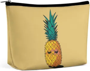 Psych Pineapple Quotes Travel Makeup Bag Large Toiletry Bag for Women Waterproof Cosmetic Bags for Purse Portable Makeup Organizer Bags Cute Zipper Pouch Cosmetic Pouch Funny Travel Makeupbag