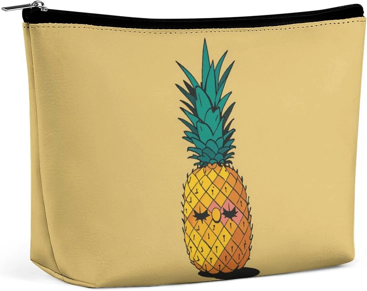 Psych Pineapple Quotes Travel Makeup Bag Large Toiletry Bag for Women Waterproof Cosmetic Bags for Purse Portable Makeup Organizer Bags Cute Zipper Pouch Cosmetic Pouch Funny Travel Makeupbag
