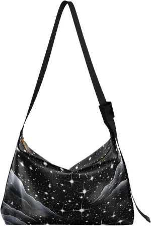 Pumpkin on Black Men Shoulder Bag Leather, Shoulder Bag, Fashion Crossbody Bag