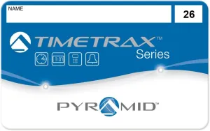 Pyramid Time Systems 41303 Swipe Cards 26-50 for TimeTrax TTEZ, TTEZEK, PSDLAUBKK, TTPRO, TTMOBILE, Time Clock. Requires 25 Employee Upgrade Software Download Package if Purchased for TTEZ Time Clock, Medium, Blue/Black/White
