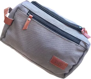 QualityVibe Fathers Day Gift From Daughter or Son. Canvas Travel Toiletry Bag For men With Dad logo (Leather Tag)