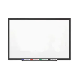 Quartet® Classic Series Porcelain Magnetic Dry Erase Board, 60" x 36", White Surface, Black Aluminum Frame