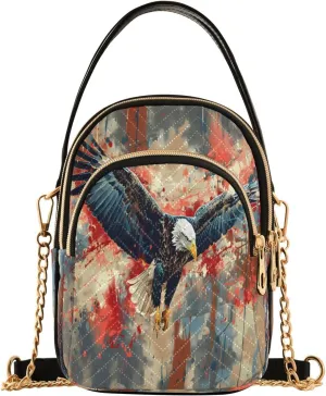 Quilted Crossbody Bags for Women,A Flying Eagle Women's Crossbody Handbags Small Travel Purses Phone Bag