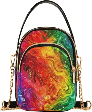 Quilted Crossbody Bags for Women,Colorful Art Smoke Women's Crossbody Handbags Small Travel Purses Phone Bag